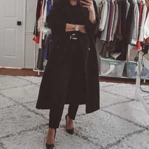 Black Teddy Long sherpa Coat jacket